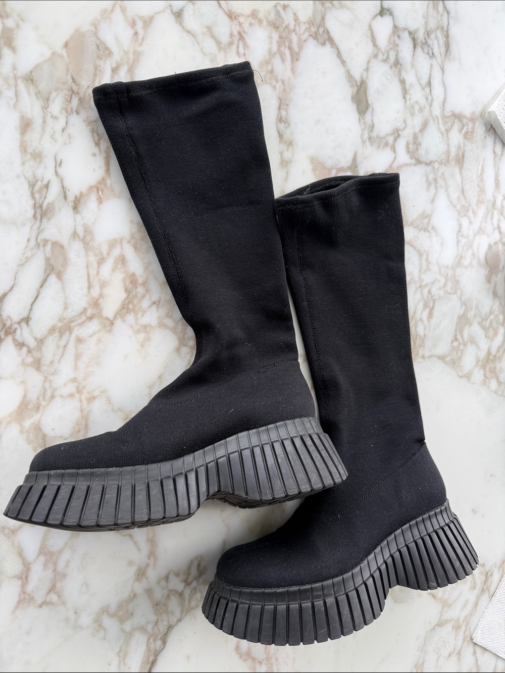 Camper Black Platform Combat Boots